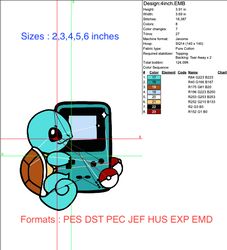 embroidery squirtle  design file