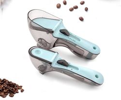 adjustable measuring cups magnetic bottom kitchen plastic scale tablespoon(2 pcs)(non us customers only)