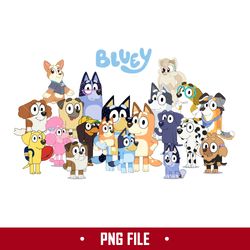 bluey family png, bluey characters png, bluey png, cartoon png digital file