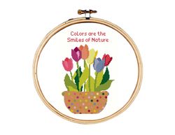 cross stitch pattern, tulips cross stitch pattern, spring cross stitch pattern, nature colors cross stitch