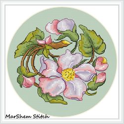 an apple blossom cross stitch pattern