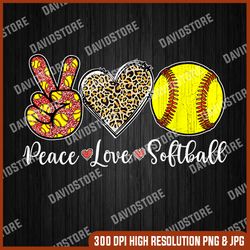 peace love softball leopard softball player girl mothers day png, peace love softball leopard softball png, softball png