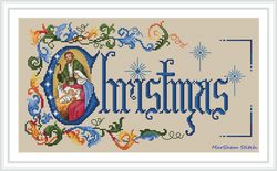 nativity banner cross stitch pattern