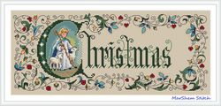 christmas banner cross stitch pattern