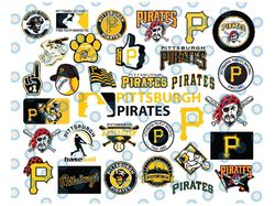 32 files pittsburgh pirates svg, cut files, baseball clipart, cricut pittsburgh svg, pirates svg, mlb svg, clipart, inst