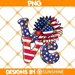 LOVE sunflower PNG Sublimation, 4th of July Png Sublimation, Independence Day Png, American Png, Patriotic Sublimation