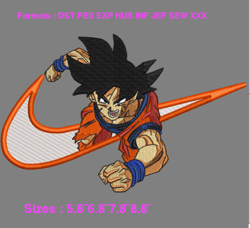 goku swoosh goku nike embroidery design