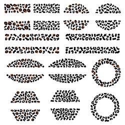 leopard frame set svg png. leopard frame collection. leopard frame bundle. design digital download clipart