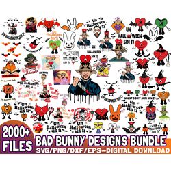 2000 files bad bunny halloween svg, mega bundle svg, bundle bad bunny halloween,instant download