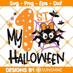 my 1st halloween svg, cute spider svg, my first halloween svg, baby girl halloween svg, kids halloween svg, file for cri