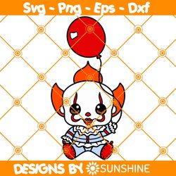 baby clown svg, horror movie svg, penniwise svg, clown svg, halloween svg, file for cricut