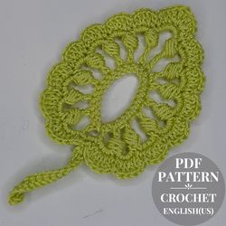 crochet leaf pattern, leaves crochet applique, crochet pattern, crochet motif, irish lace crochet, crochet leaf applique