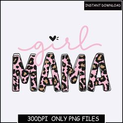 girl mama stacked leopard lightning bolt png, girl mom png, girl mom clipart, leopard cheetah girl mama png, distressed