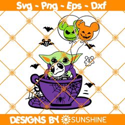 baby yoda jack skellington svg, baby yoda svg, jack skellington svg, nightmare halloween svg, before nightmare christmas