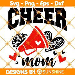 cheer mom svg, football leopard print heart svg, leopard red cheerleader svg, cheer group svg, file for cricut