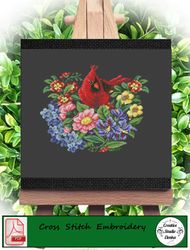 vintage cross stitch scheme  cardinal