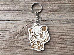 spy x family wood keychain, sxf inspired anime chibi anya