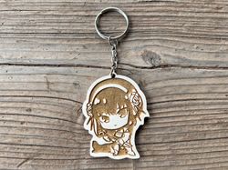 spy x family wood keychain, sxf inspired anime chibi yor, thorn princess