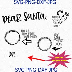 dear santa cookies and milk doodle tray digital svg, santa cookies tray, santa cookies plate, dear santa svg, carrots