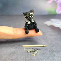 black panther. mixed media toy. collectible toy. miniature panther. doll toy.miniature. handmade. funny. awesome. toy.