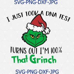 the grinch svg, dna test svg,100 percent that grinch svg, christmas svg, sassy af svg, sass svg, the grinch clipart