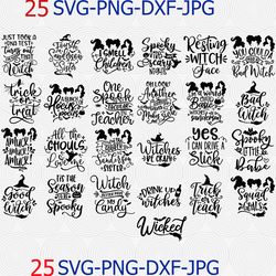 halloween bundle 25 quotes design svg png cut file, halloween party svg, halloween shirts, fall autumn, cameo cricut png