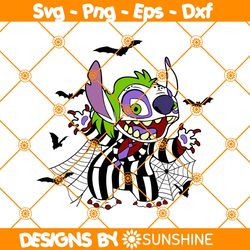 Stitch X Beetlejuice Svg, Stitch Svg, Beetlejuice Svg, Disney Halloween Svg, Horror Character Halloween Svg