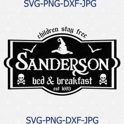 sanderson bed and breakfast, halloween svg, png, studio3 file, hocus pocus svg, halloween png