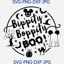 halloween bippity boppity boo svg, mickey halloween svg, disney halloween svg, silhouette, cricut