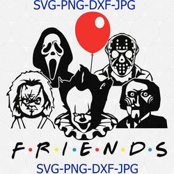 friends horror movie creepy halloween horror team svg png eps cameo silhouette cutting file cricut craft design digital