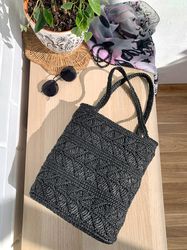 crochet pattern raffia bag, casual bag, raffia tote bag, raffia bag, crochet pattern bag, download tutorial pdf video