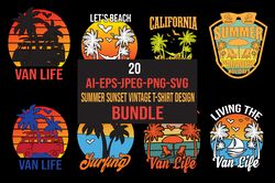 summer sunset vintage t-shirt bundle