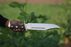 custom handmade 440c steel bowie knive with sheath & pakka wood handle survival knife | tactical camping knife | gift fo