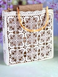 granny square crochet light beige women bag