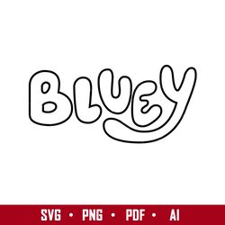 bluey logo outline svg, bluey svg, cartoon svg, png pdf ai digital file