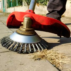 durable weed trimmer head | easy to clean and maintain steel wire weed brush | derusting weeding brush