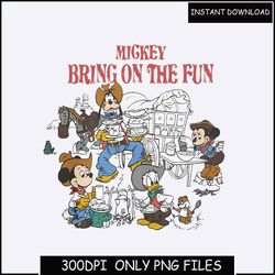 mickey bring on the fun png retro mickey & company bundle, family vacation png, family trip png, vacay mode png