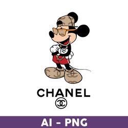 mickey wear glasses chanel png, chanel logo png, mickey png, fashion brand png, disney png, fashion bands png - download