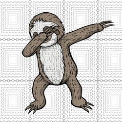 sloth dabbing funny dance move dab svg, png for shirt sloth dabbing, sloth png for girl, funny quotes svg, vector file