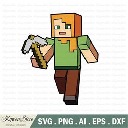 vector alex minecraft in svg, format instant download