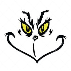 grinch face svg, png, pdf,  layered grinch svg files