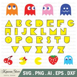 pac man svg bundle, pacman png, pacman svg, pacman png, pacman ghost eyes, mrs pacman svg, cut file