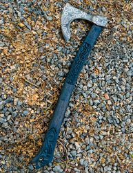 viking axe hatchet custom handmade integral steel forged throwing battle axis