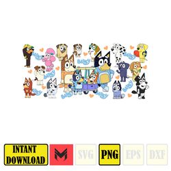 bluey family png, bluey family, bluey family svg, bingo bluey dog png files, bluey clipart, bluey png for shirts, instan