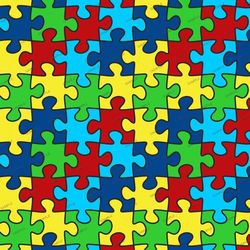 autism awareness puzzle seamless tileable repeating pattern