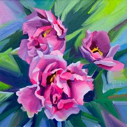 peonies. summer series. original oil painting,