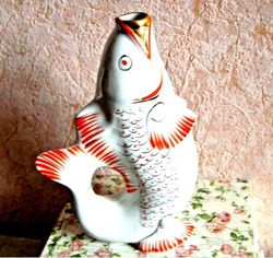 soviet porcelain fish decanter for liqueur or vodka soviet ussr