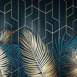 wallpaper palm leaves. image for wallpaper, fresco, mural.