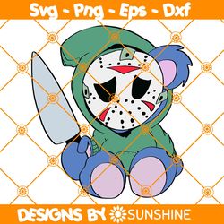 teddy bear x jason voorhees svg, teddy bear svg, jason voorhees svg, horror character svg, horror halloween svg