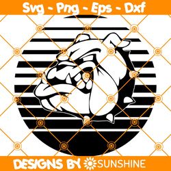 Bulldog Mascot Svg, Bulldogs Svg, Bulldog Sunset Svg, School Pride Mascot Svg, File For Cricut